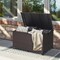 Costway 133 Gallon Patio Rattan Storage Deck Box Container Wheel Handle W/Liner